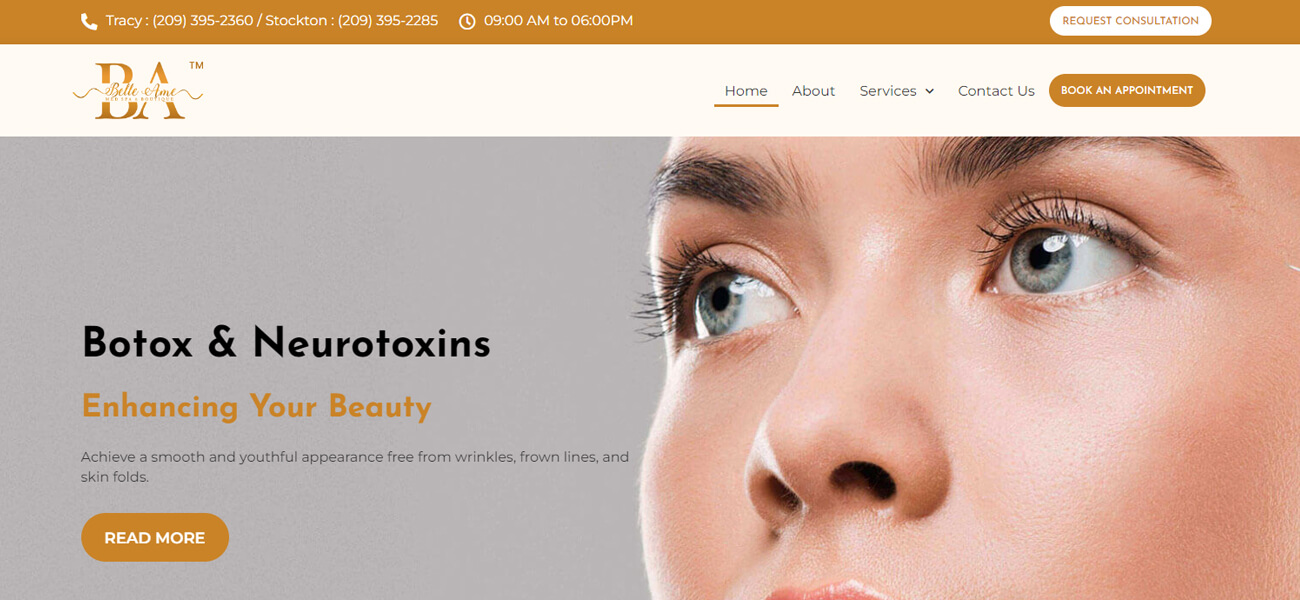 Elegant MedSpa BA Website Developed by Native Infotech