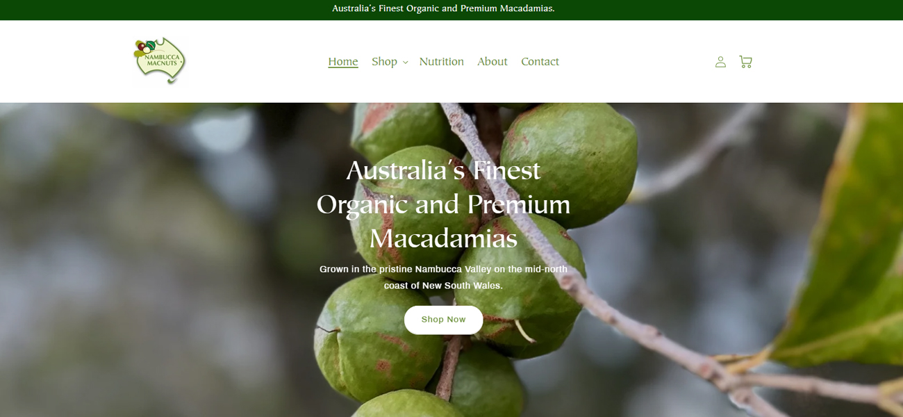 Premium Nambucca MacNuts E-commerce Website Developed by Native Infotech